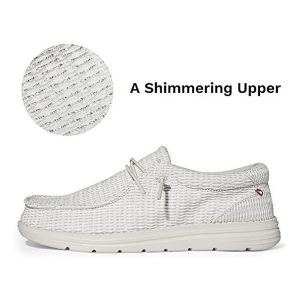 Women's Casual Comfort Canvas Loafers - SLIVER SHINE - 1